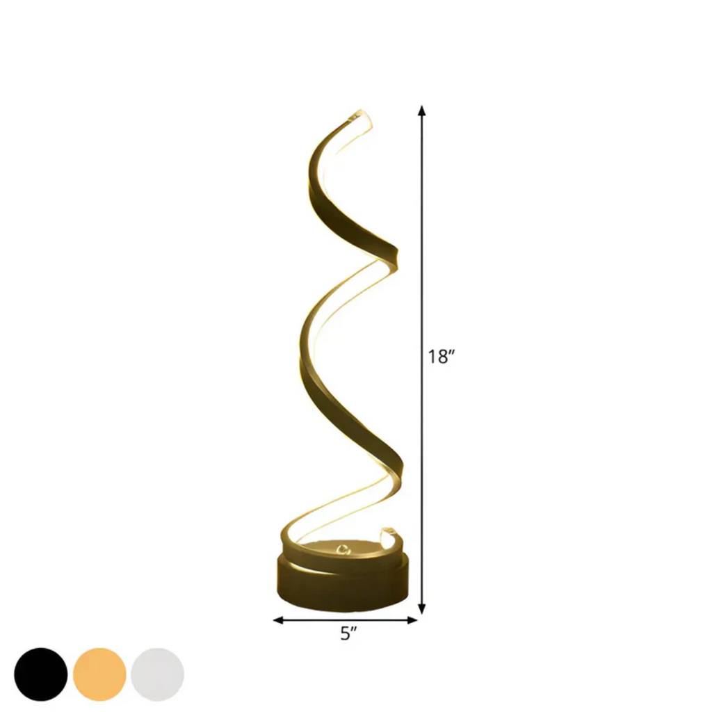 Spiral LED Desk Light with Adjustable Dimmer – Contemporary Style 19W