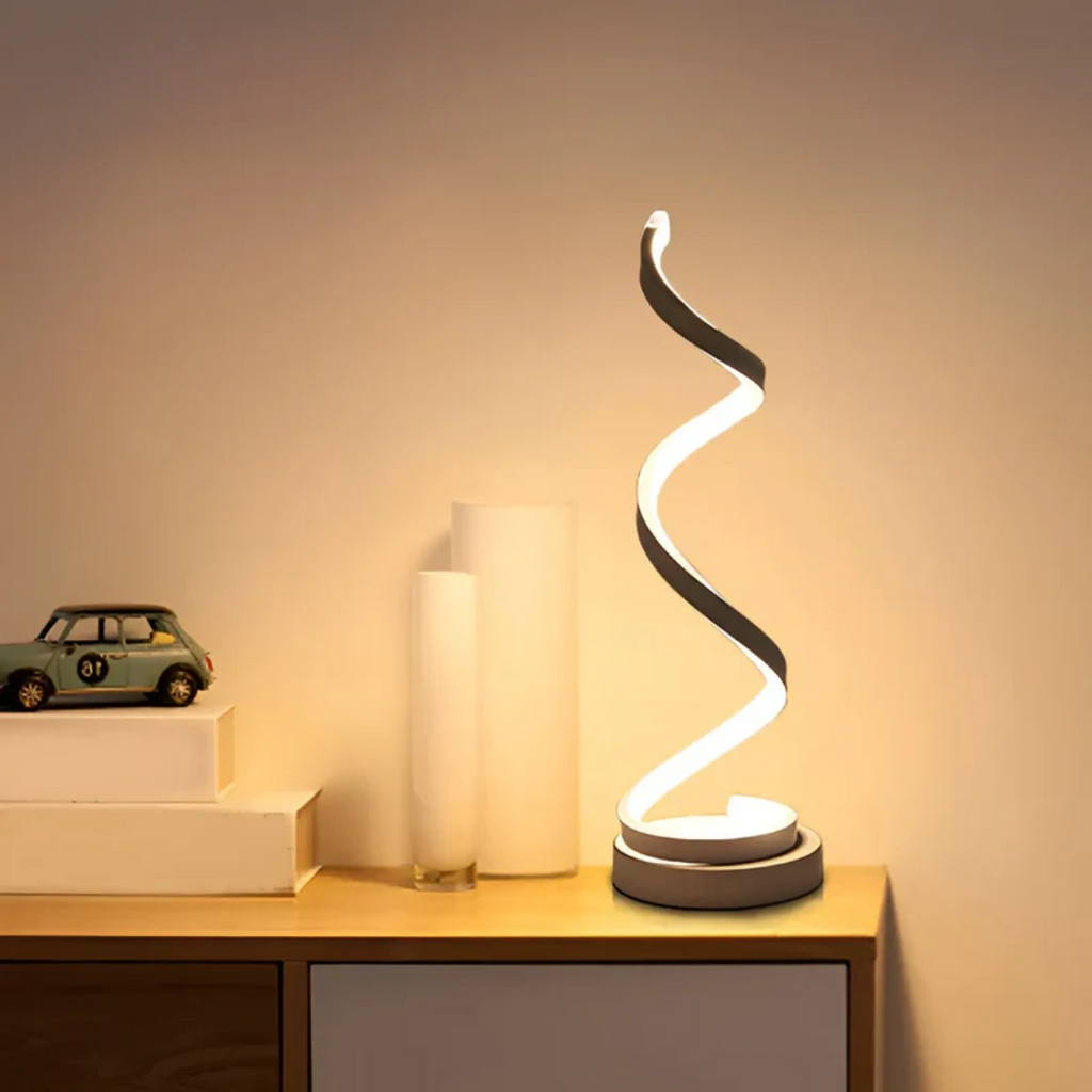 Spiral LED Desk Light with Adjustable Dimmer – Contemporary Style 19W