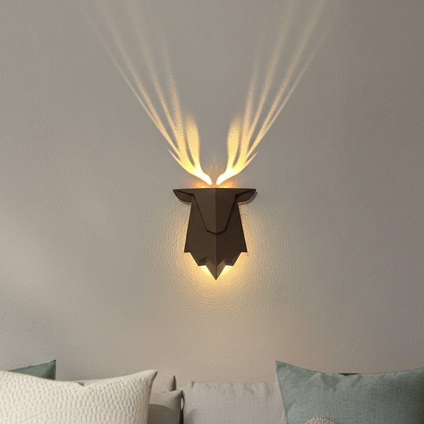 Deer-Shaped Wall Lamp with Dimming Feature and Remote Control